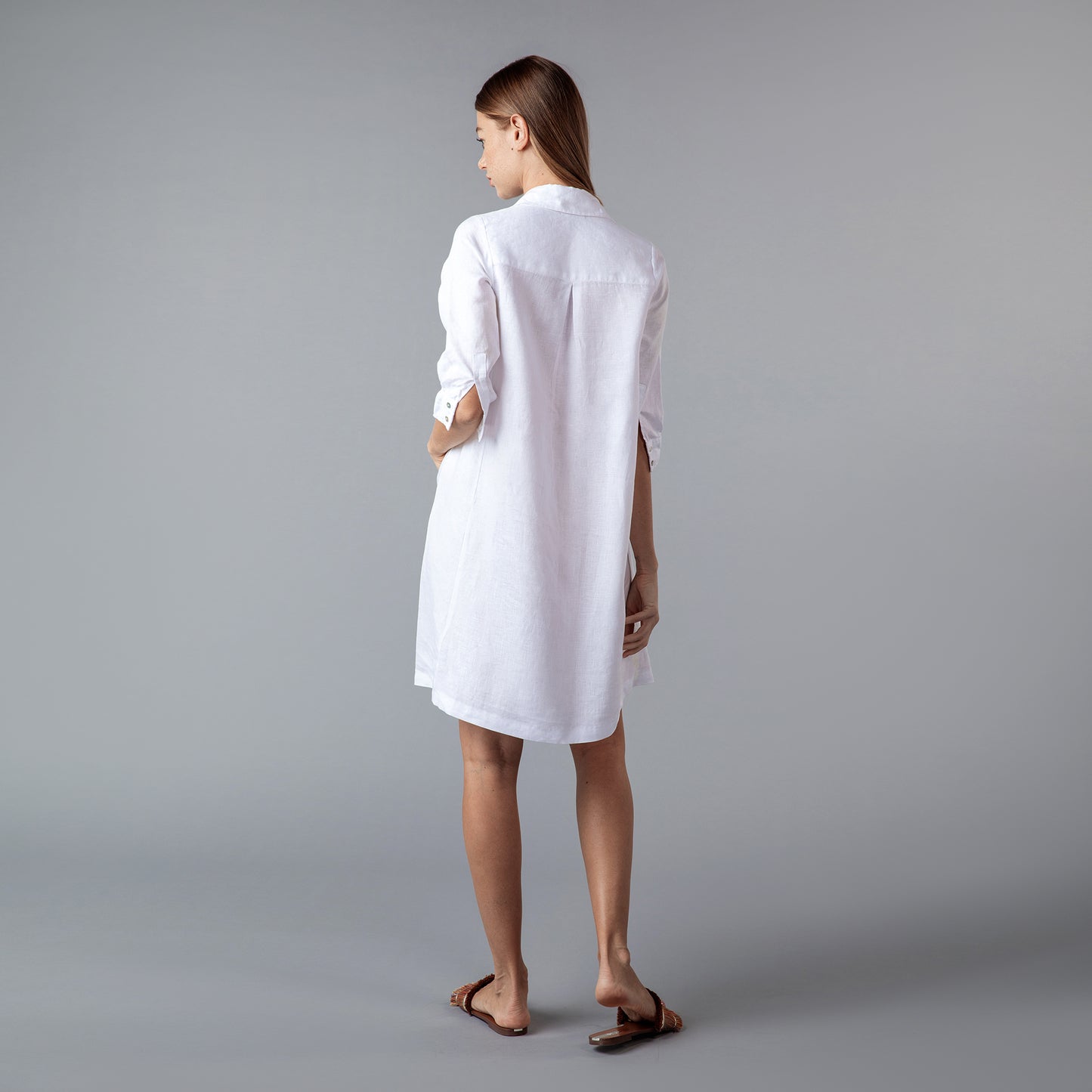 Linen White Shirt dress